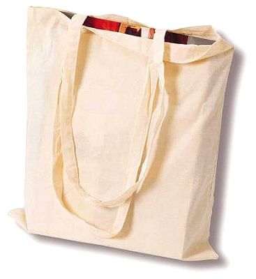 Τσάντα βαμβακερή με μακρύ χερούλι 42x38cm